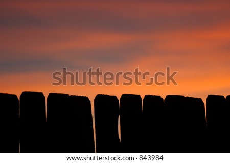 Country Sunset and Fence