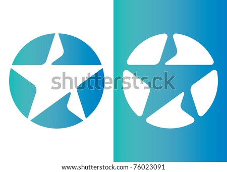 stock vector Two separate drawings of stars on the floor