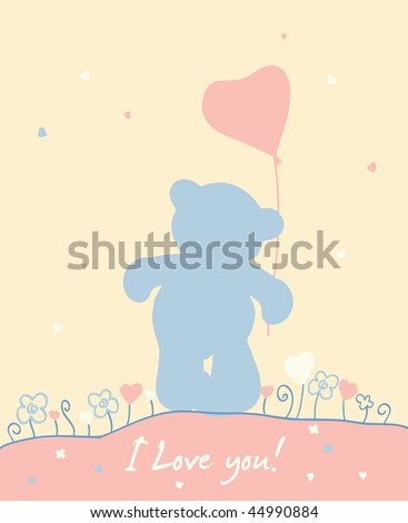 i love you teddy. stock photo : I love you