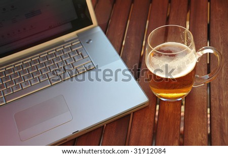 beer and laptop