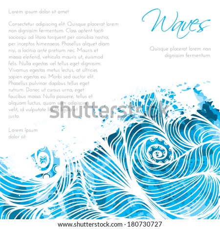 Invitation card background template with water waves Invitation card background template with water waves