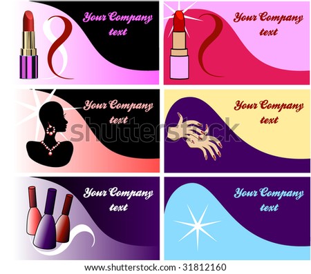 Set of 6 Business Cards for Jewelry, Massage, Beauty or Cosmetic Use and MORE.