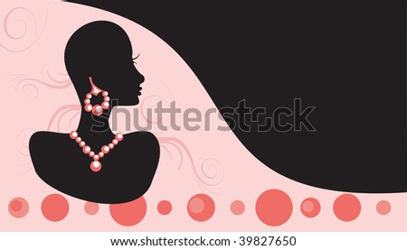 Vector Illustration Business Card for jewelry or beauty. Very Easy to edit, no gradients, no strokes.