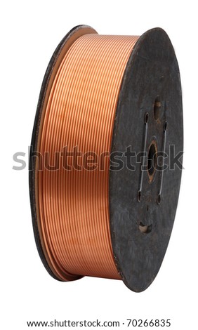 Copper roll isolated on white background