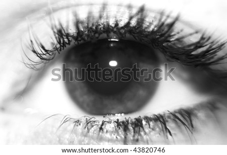 open blur eye for background - style black and white