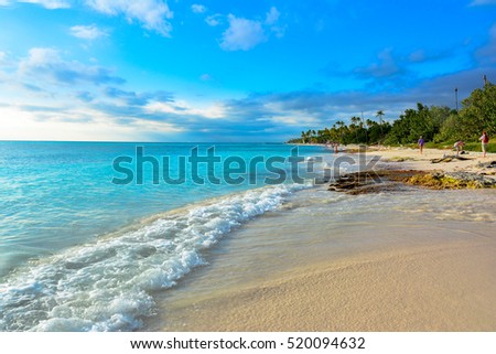 fantastic tropical panorama  isla saona in dominican republic caribbean sea