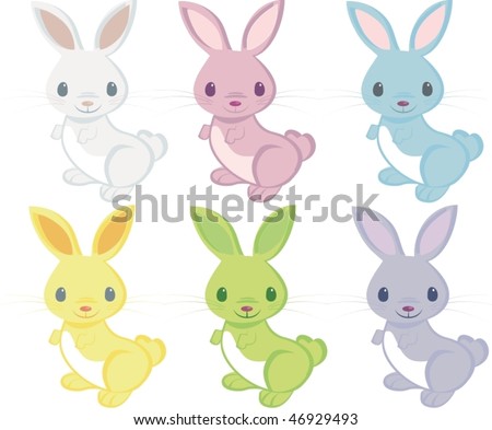 Easter Bunnys Stock Vector Illustration 46929493 : Shutterstock