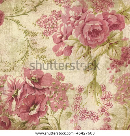 Pink cabbage rose fabric pattern
