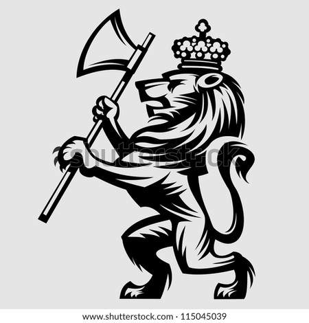 Heraldic Lion Stock Vector Illustration 115045039 : Shutterstock