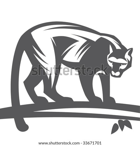 stock vector Puma panther Without a gradient