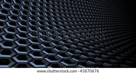 closeup of a metal honeycomb structure ideal as background for technical or futuristic matters.