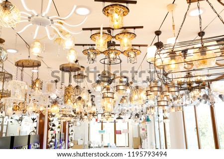 lights and wall lights in the showroom. Lighting Showroom Gallery. Stainless Steel Ceiling Lights Fixture Lamps. Shop Lamps Crystal Chandeliers, Bulbs, Showroom. Vintage industrial lighting fixtures.