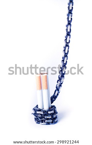 How to quit smoking? How to get rid of a bad habit? Cigarette on the chain is broken