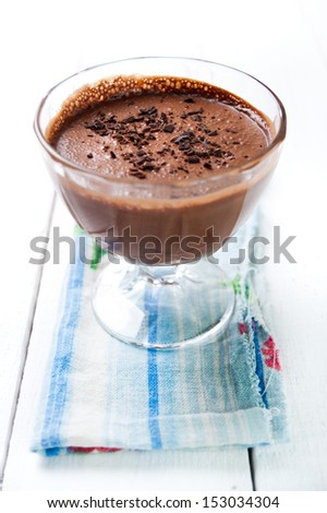 Dark and delicate chocolate mousse