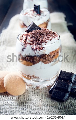 Traditional italian dessert with chocolate