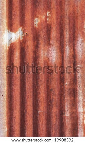 Texture - old, rusty, corrugated sheet metal