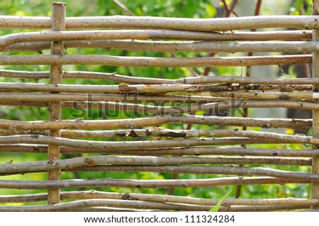Wicker Fence in the Garden