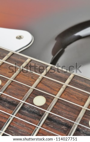Electric Guitar Strings Close-up