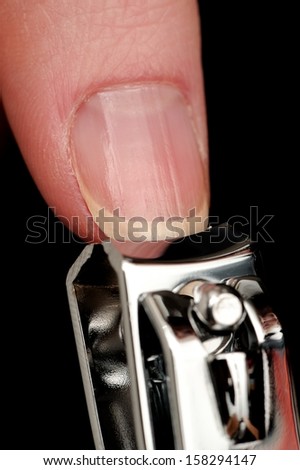Nail Being Cut with Nail Clipper