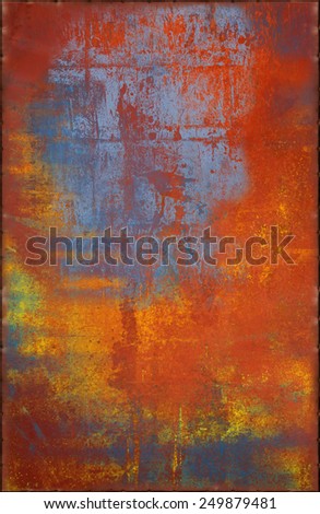 Multicolored Metal Texture with Rusty Seams Along Edges (Part of Colorful Metal Textures set, which includes 12 textures that fit together perfectly to form a huge image)