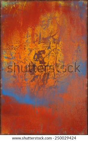 Vibrant Grungy Metal Background with Rusty Seams Along Edges (Part of Colorful Metal Textures set, which includes 12 textures that fit together perfectly to form a huge image)