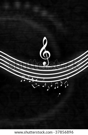 stock photo : Black and White Music Notes