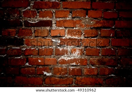 Dark Brick Wall With Spot Light