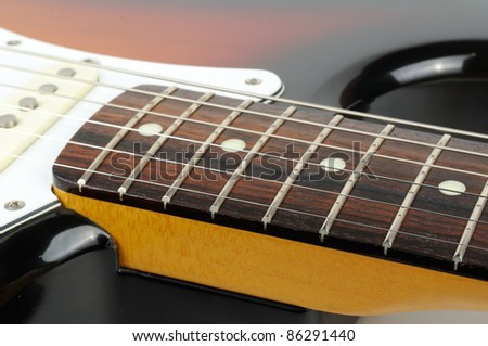 Lead Electric Guitar Strings Close-up