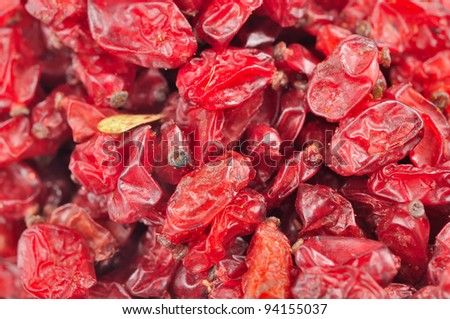 Dried Barberry Berries Close-Up