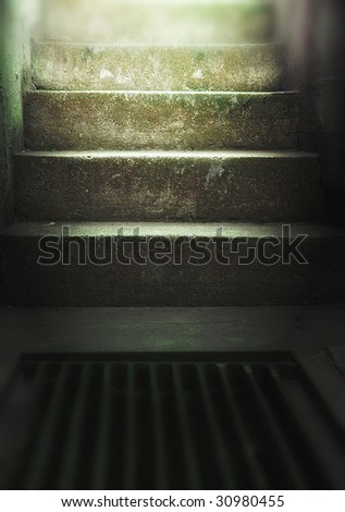 concrete stairway to light