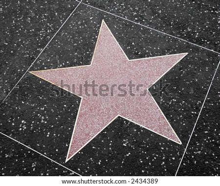 Blank star like those used in Hollywood's Walk of Fame on Hollywood boulevard