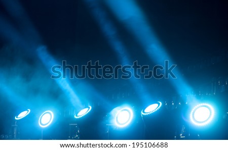 Light from the scene during the concert