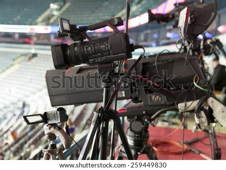 TV camera for broadcast hockey