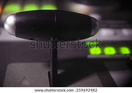 button on the control panel television equipment