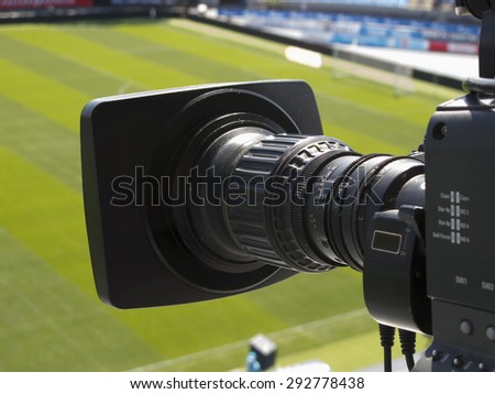 TV at the soccer \
Professional digital video camera