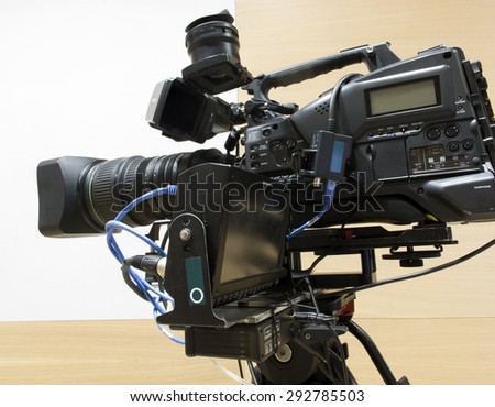 tv camera in a concert hall \
Professional digital video camera