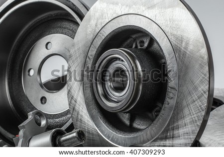 car parts on a gray background