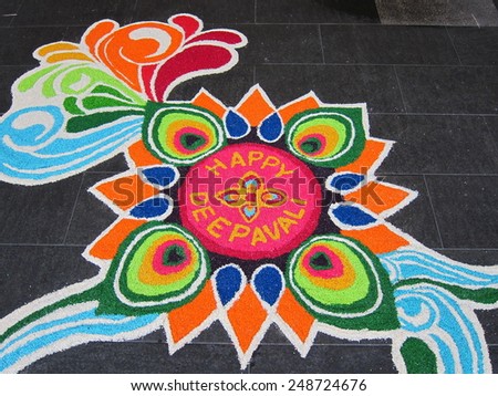 Colorful Indian Festive Decoration on floor