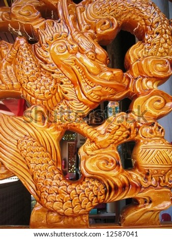 dragon pattern in an Asian temple window