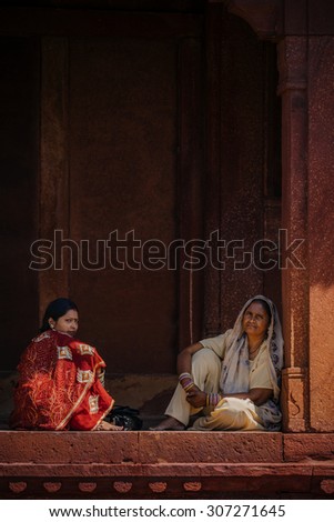 JAIPUR-MARCH 04 :women preparing for a religious ceremony in a temple on March 04, 2014 in Jaipur,India