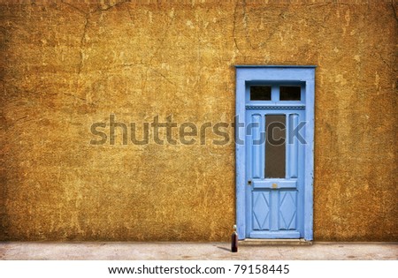 Blue French door