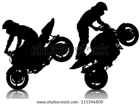 Vector drawing a sports extreme motorcycle