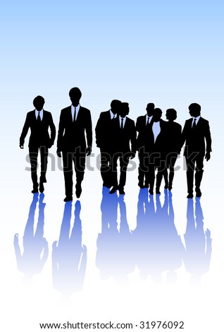 image of business people. Black silhouettes
