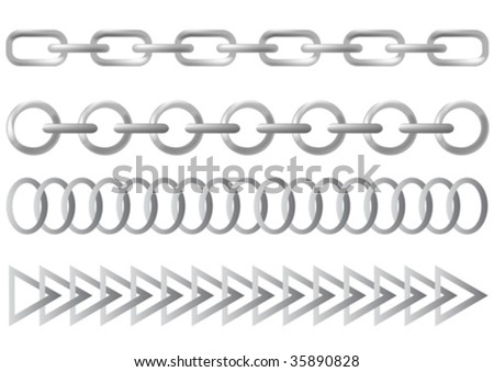 Vector Drawing Links Of Steel Chain. You Can Create A Chain Of Any