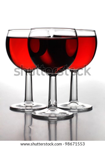Color photo of a red wine in wineglasses