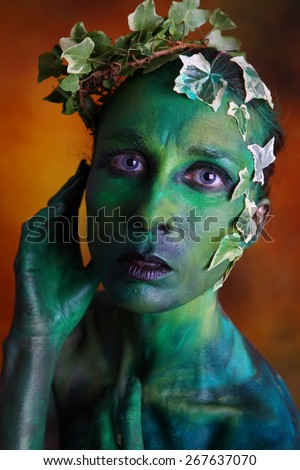 Mother nature concept with body paint