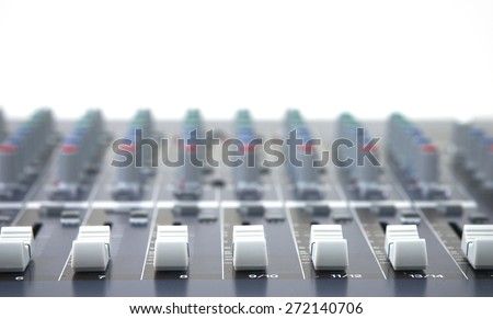 closeup of a mixing desk