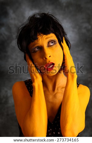 Yellow woman shouting