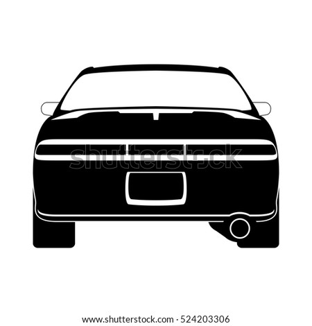 Car Silhouette, Vector, Back View, Icon - 524203306 : Shutterstock