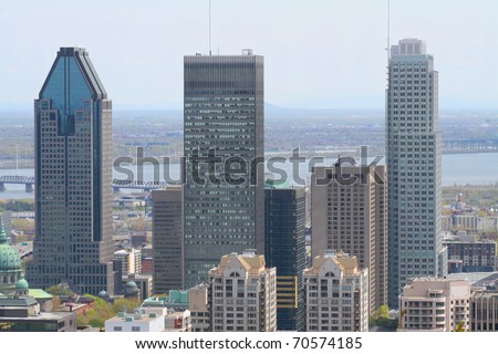View of downtown Montreal from a higher vantage point